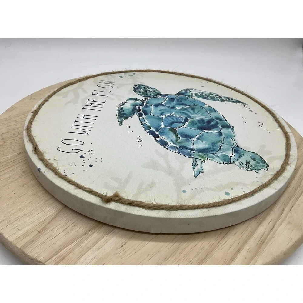 Hobby Lobby Sea Turtle Wall Plaque Medium Go With The Flow‎ Blue Beach Decor
